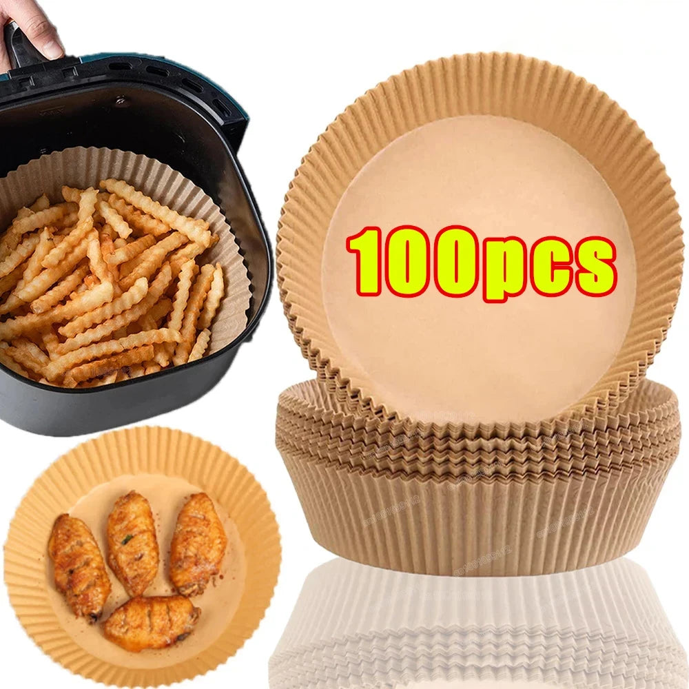 100/50 Uds Papel desechable para Airfryer 16cm