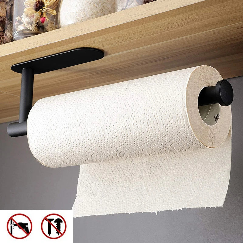 Soporte autoadhesivo para papel de cocina/baño de acero inoxidable