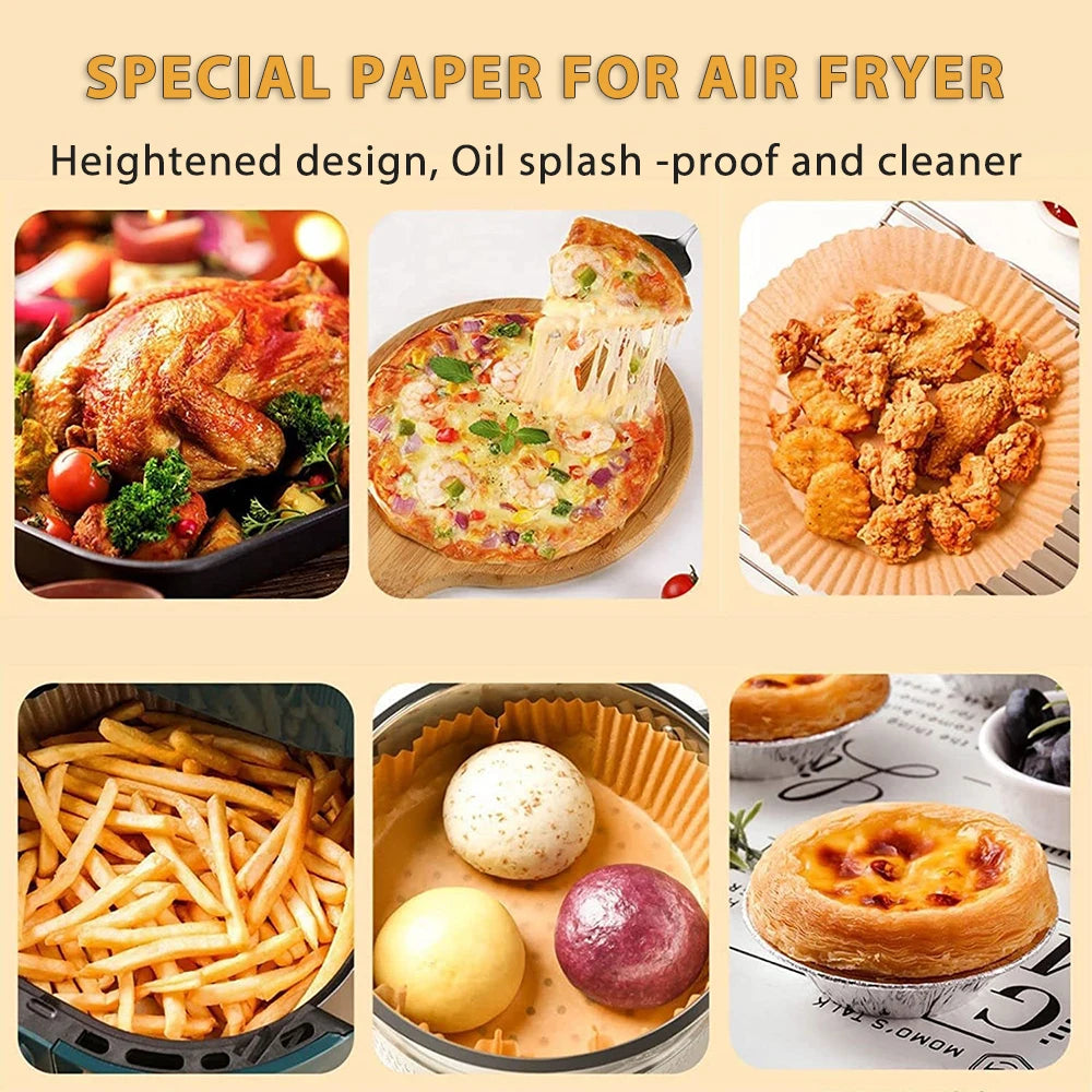 100/50 Uds Papel desechable para Airfryer 16cm